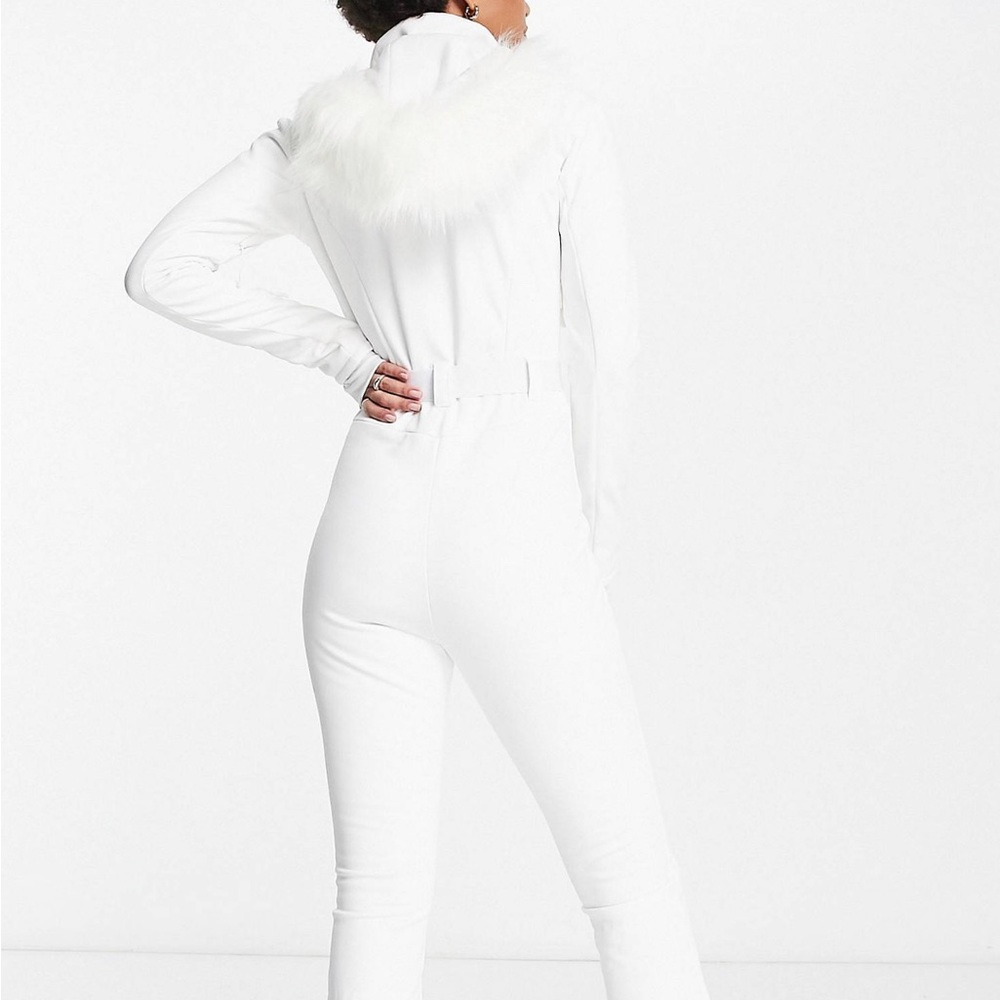 White ski suit one piece